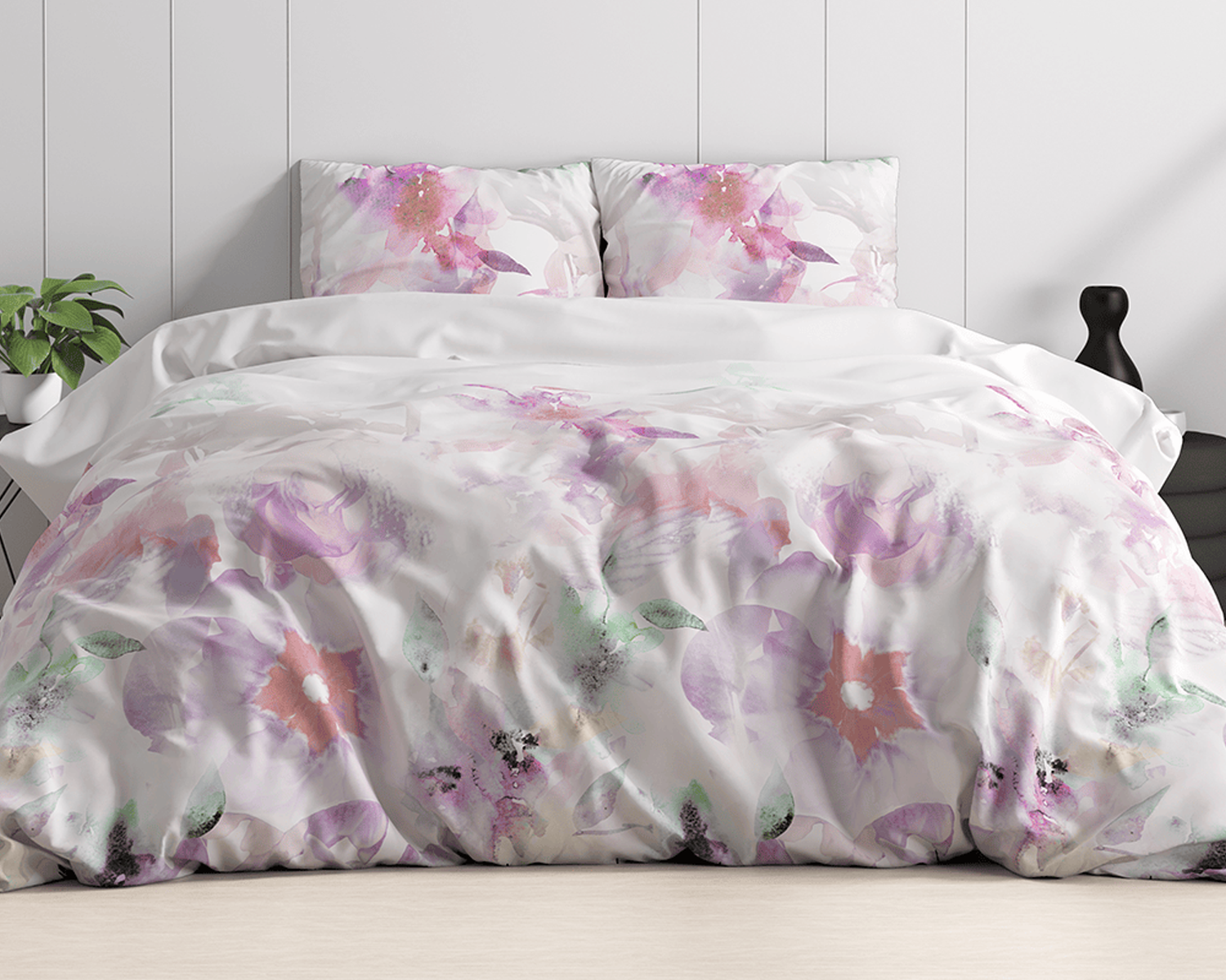 Dekbedovertrek Bloemen droom - op bed Dekbedovertrek Bloemen droom - op bed