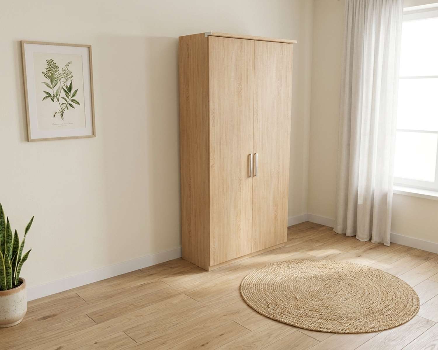 zand eiken draaideurkast 201cm hoog x 101cm breed