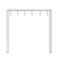 Sierlijst 250cm breed met 6 spot verlichting