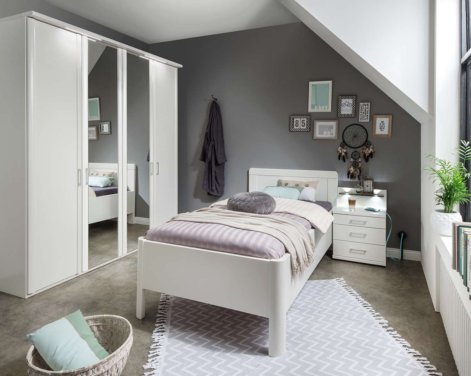 Comfort bed Mila in het room wit