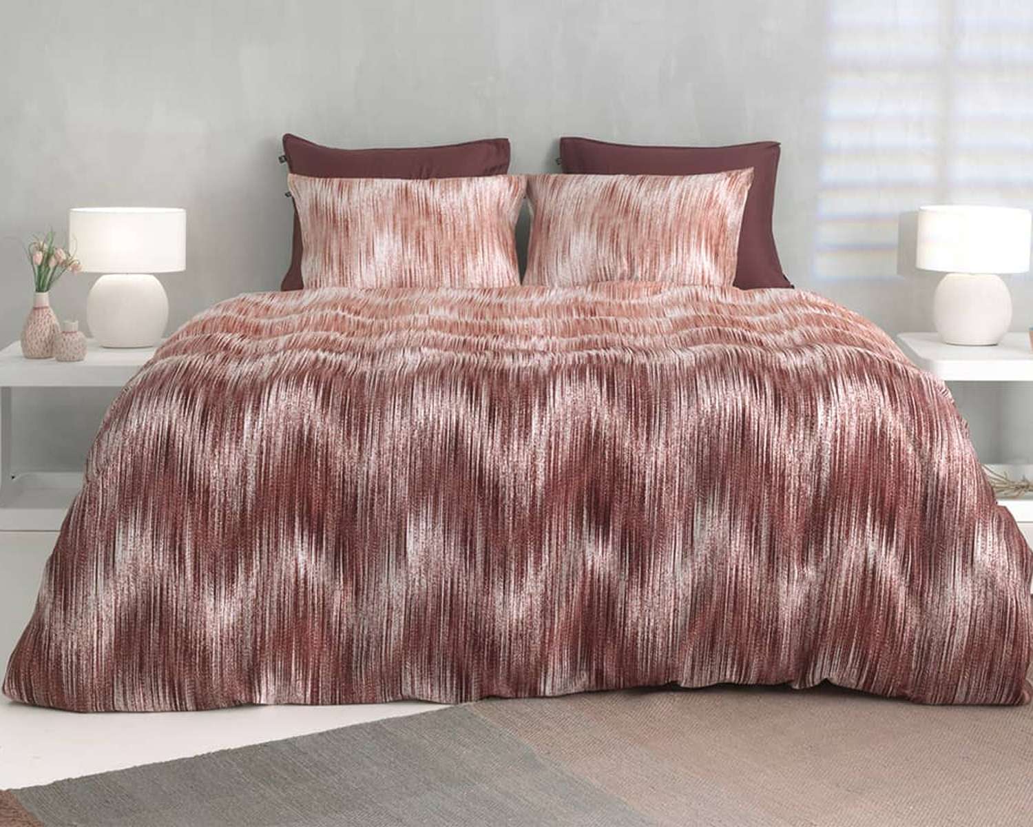 Dekbedovertrek Terra wave op bed voeteneinde Dekbedovertrek Terra wave op bed voeteneinde