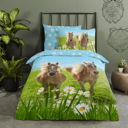 Kinder dekbedovertrek paarden en madeliefjes op bed
