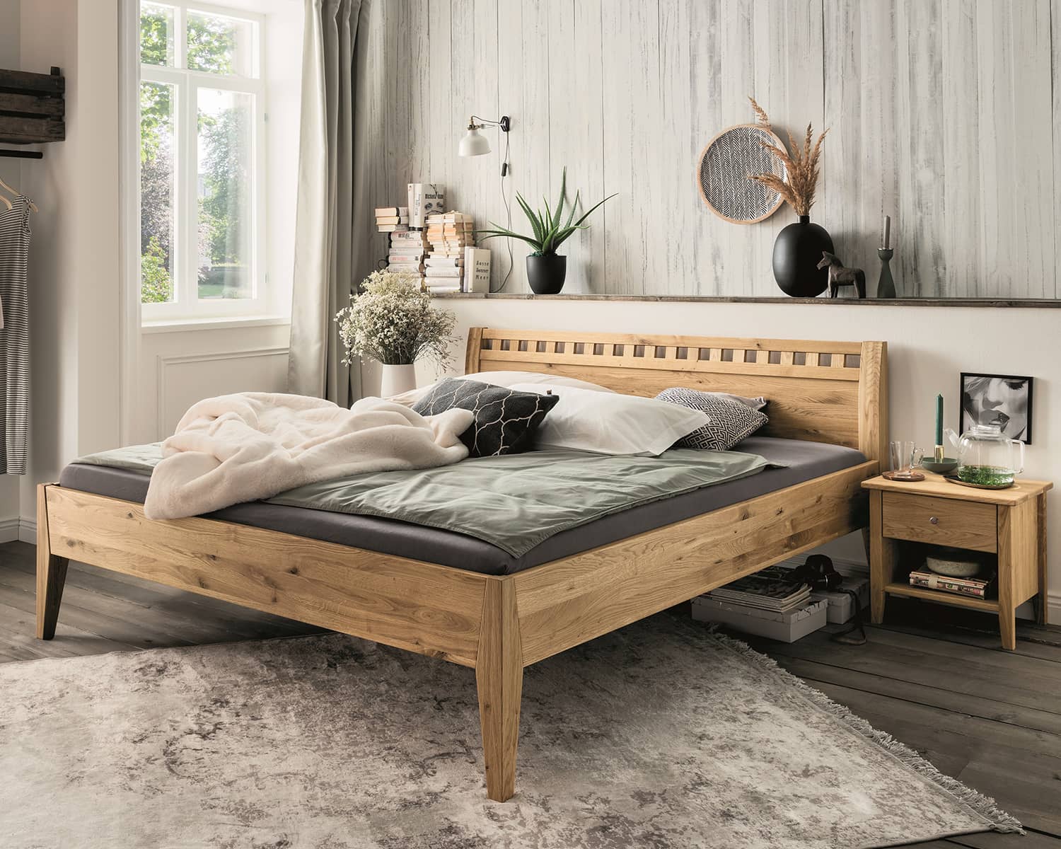 140x200 landelijk houten bed