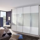 Kledingkast Royal Synchroon alpine wit met zijde grijze glasdeuren