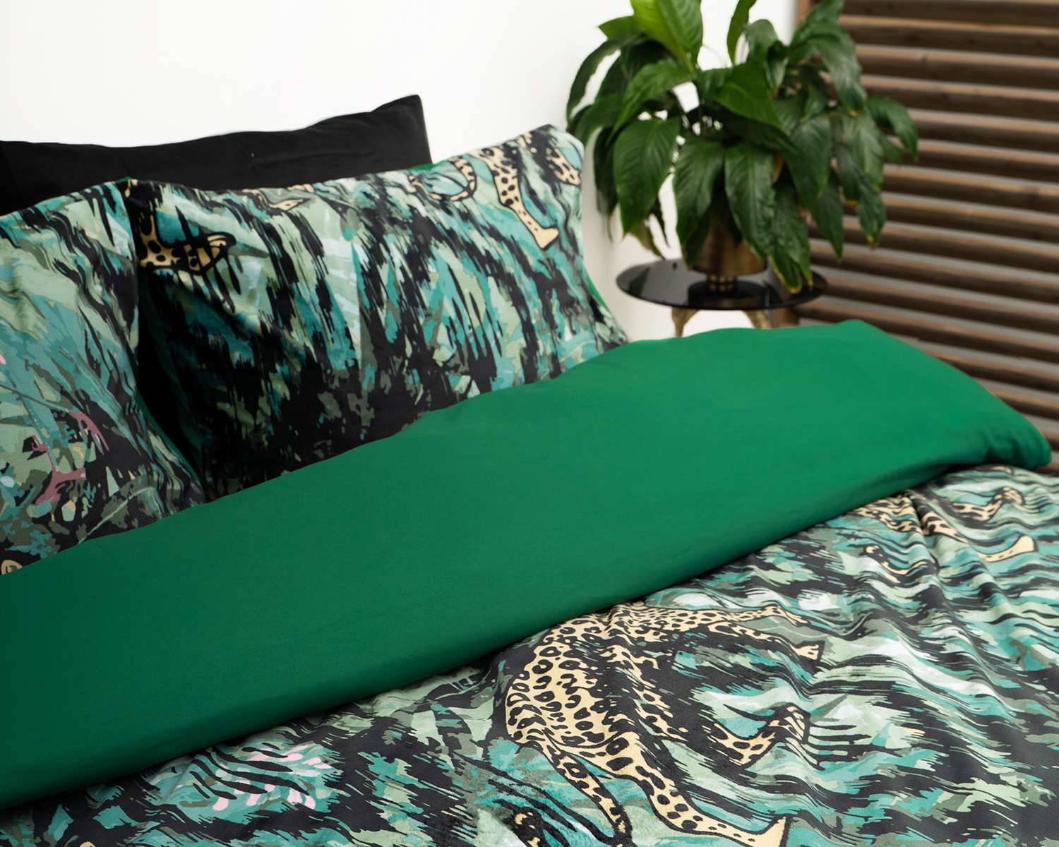 Dekbedovertrek met panters in de jungle