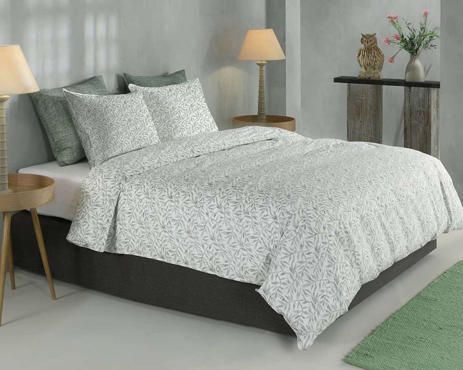 Dekbedovertrek Groeiend groen op bed hoek Dekbedovertrek Groeiend groen op bed hoek