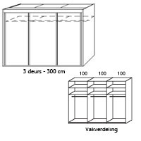 3 deurs - 300 cm breed