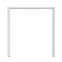 Met sierlijst: 210 cm breed x 240 cm hoog