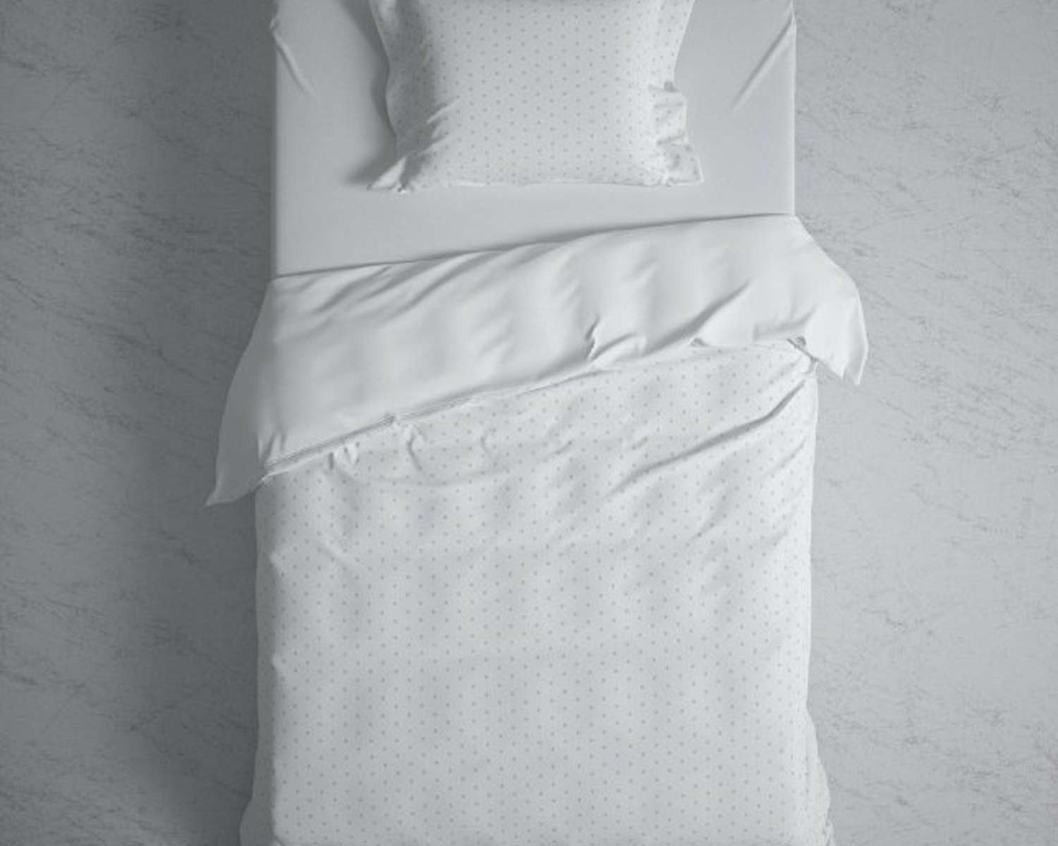 Dekbedovertrek Uni Stippen Wit 1 pers van boven