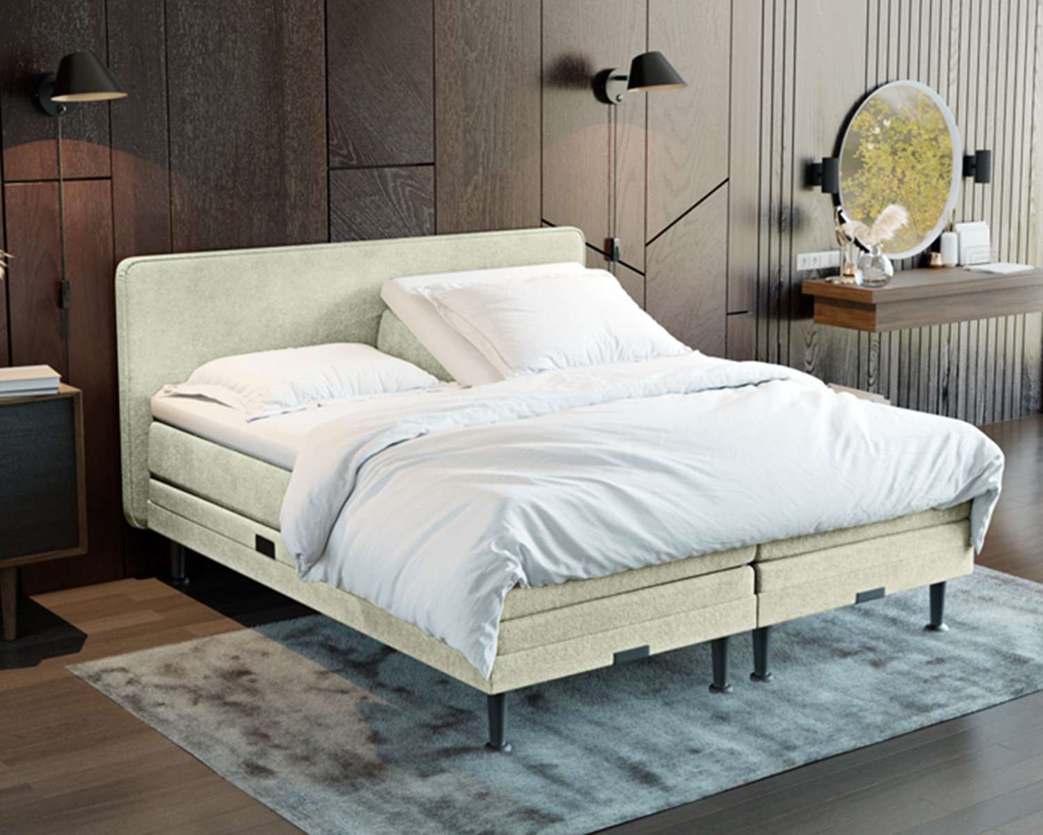 Boxspring Cillian voorraadmodel elektrisch verstelbaar Naturel Boxspring Cillian voorraadmodel elektrisch verstelbaar Naturel