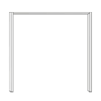 Met sierlijst: 340 cm breed x 240 cm hoog