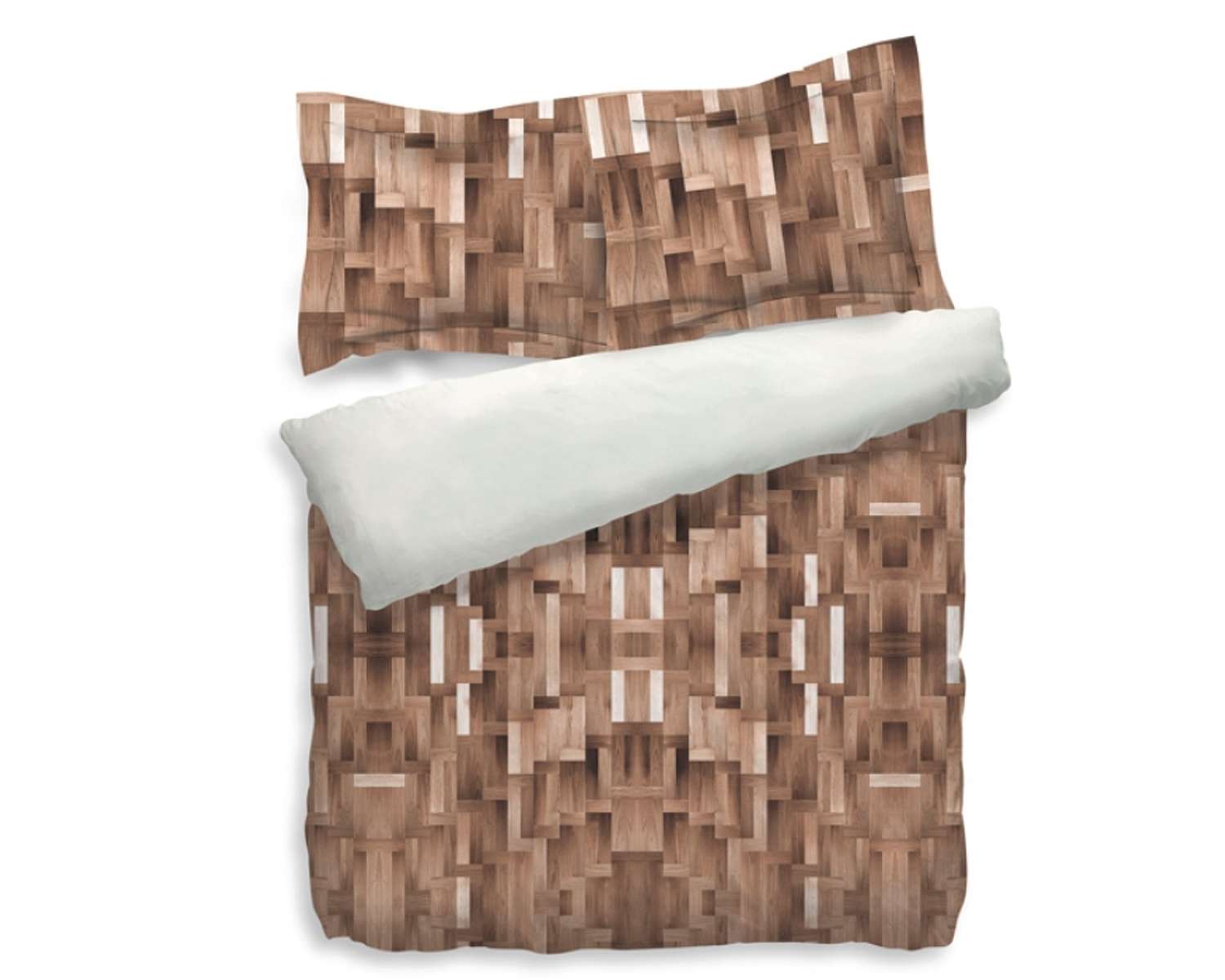 Dekbedovertrek met hout look Dekbedovertrek met hout look