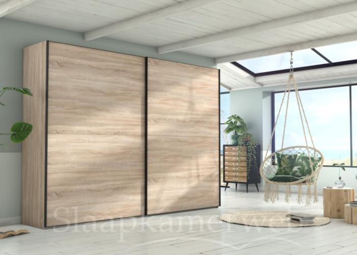 Easyline zweefdeurkast zand eiken licht 300x217cm