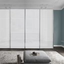 Kledingkast met 4 deuren en room witglas