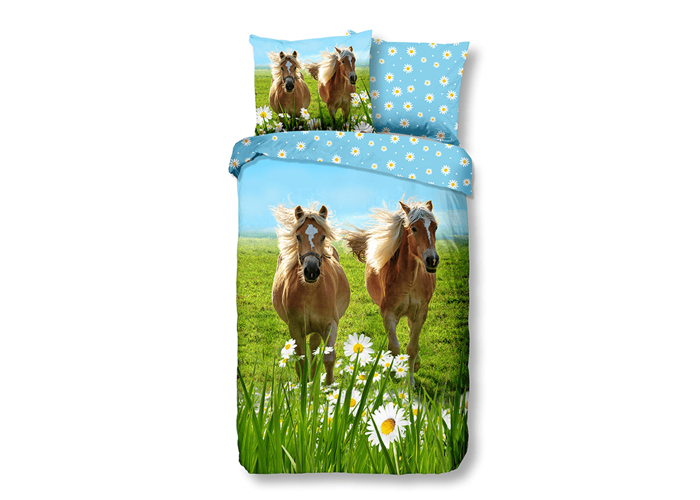 Kinder dekbedovertrek paarden en madeliefjes