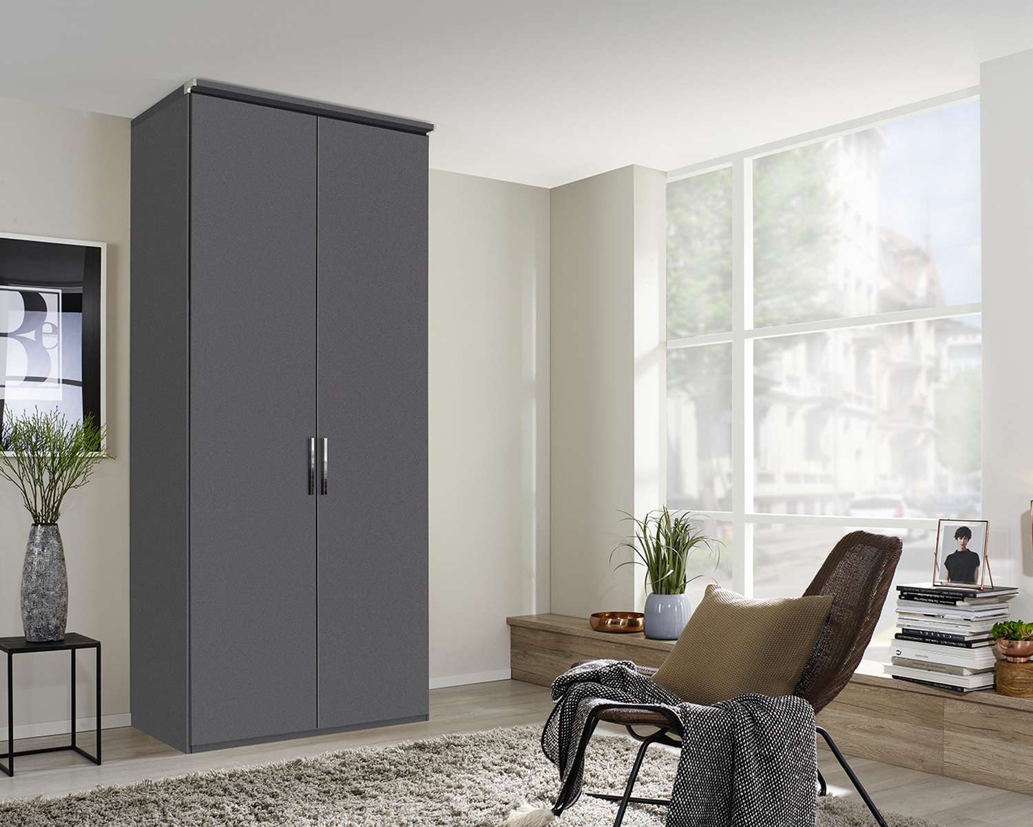 Draaideurkast grafiet 101cm breed