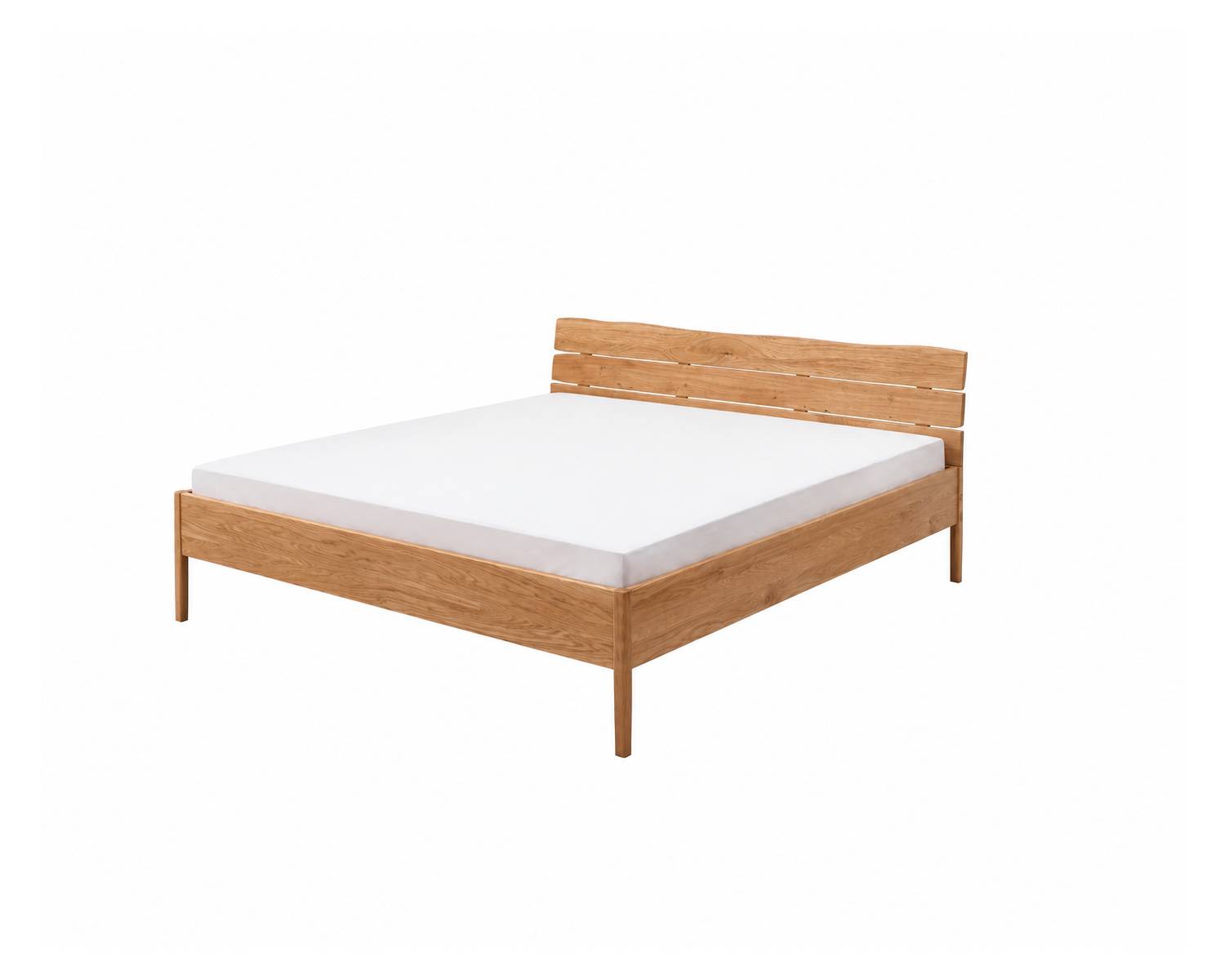Eiken houten bed met boomstam hoofdbord Eiken houten bed met boomstam hoofdbord