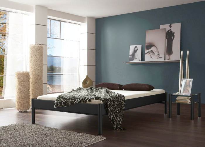 Metalen tweepersoons bed Simone zwart