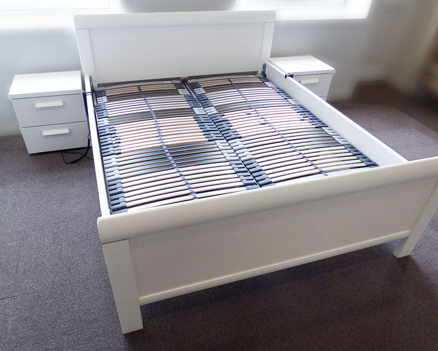 Showroommodel compleet tweepersoonsbed Premium Mio lattenbodems in bed