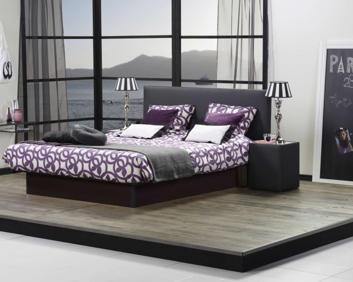 Waterbed Drops lederlook zwart