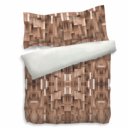 Dekbedovertrek met hout look