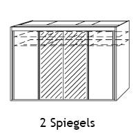 2 Spiegels op de twee middendeuren