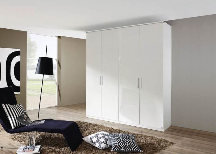 Draaideurkast Royal hoogglans alpine witte romp met hoogglans witte deuren