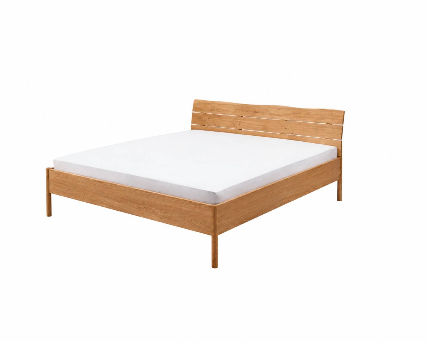 Houten bed Sienna met boomstam hoofdbord en ronde poten Houten bed Sienna met boomstam hoofdbord en ronde poten