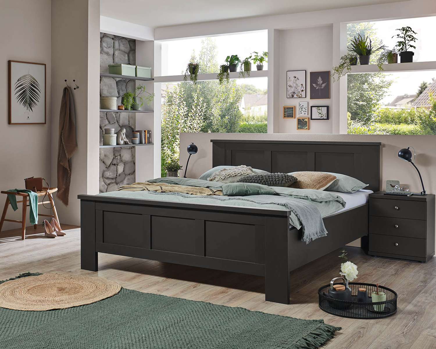 Antraciet bed Comfort Rustic