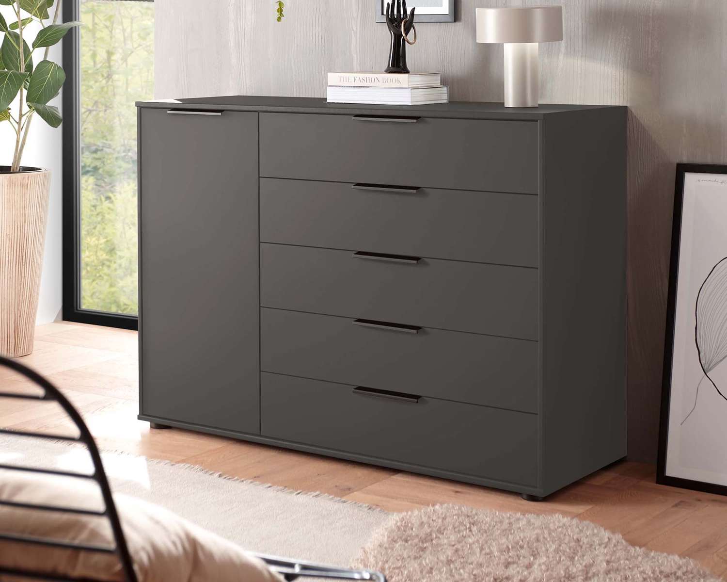 Lavagrijze combi commode Royal Lavagrijze combi commode Royal