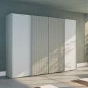 Voordelige zweefdeurkast met 4 deuren, 300cm breed x 217cm hoog