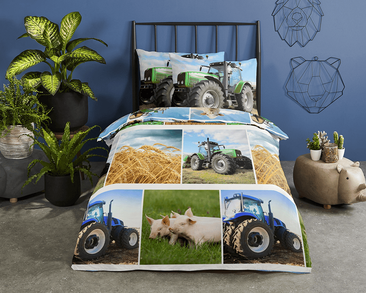 Kinder dekbedovertrek boerderij kiekjes - op bed Kinder dekbedovertrek boerderij kiekjes - op bed