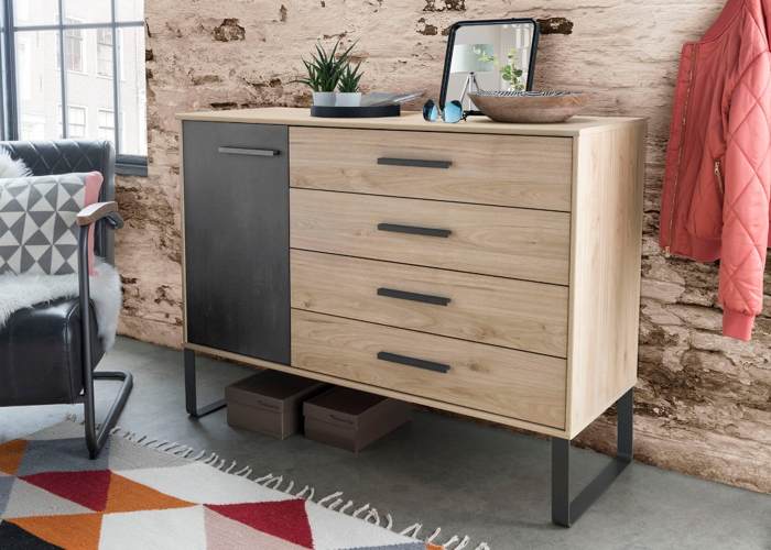 Combicommode Comfort Industrial met deur en 4 laden