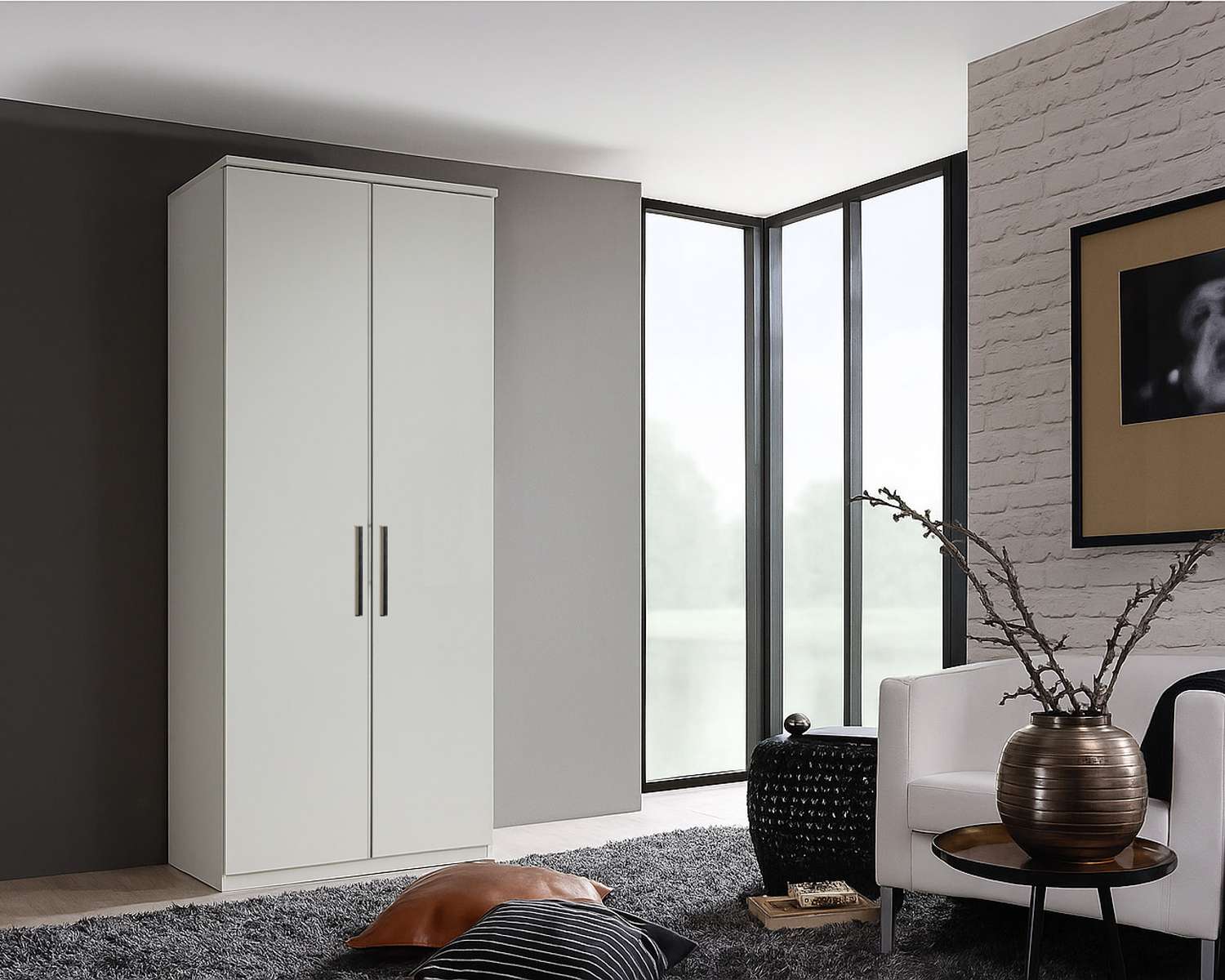 Draaideurkast zijde grijs opruiming 101cm breed