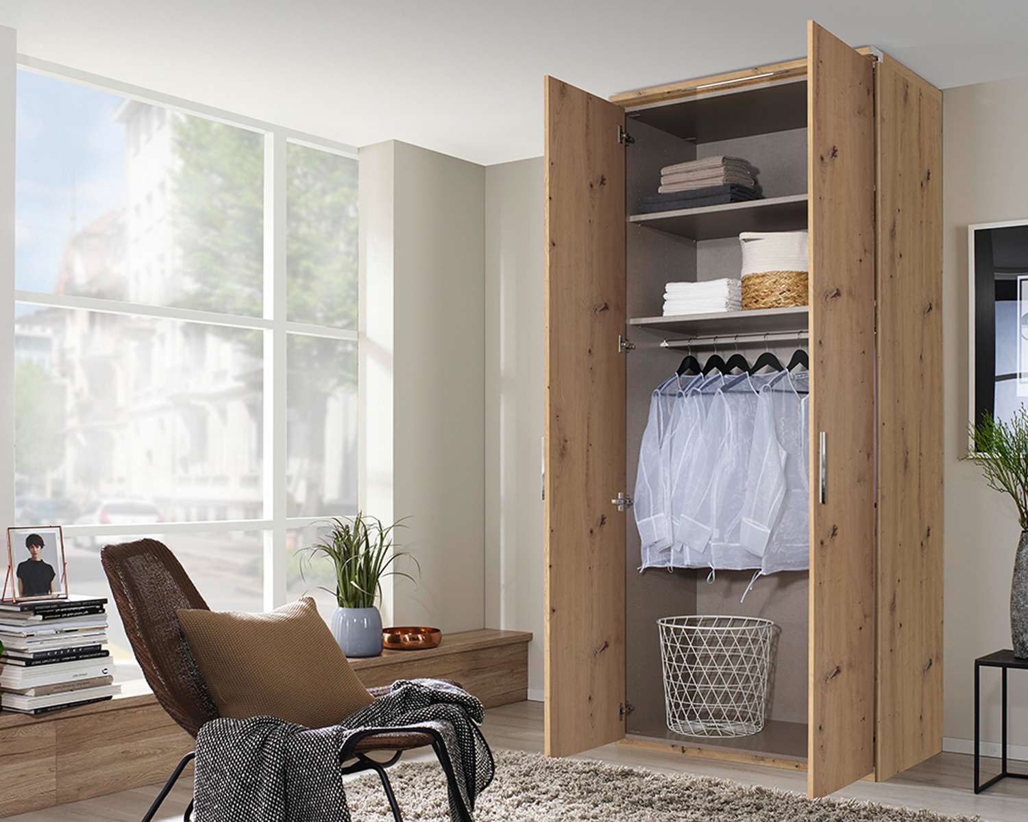 Draaideurkast Royal Modern artisan eiken standaard indeling Draaideurkast Royal Modern artisan eiken standaard indeling