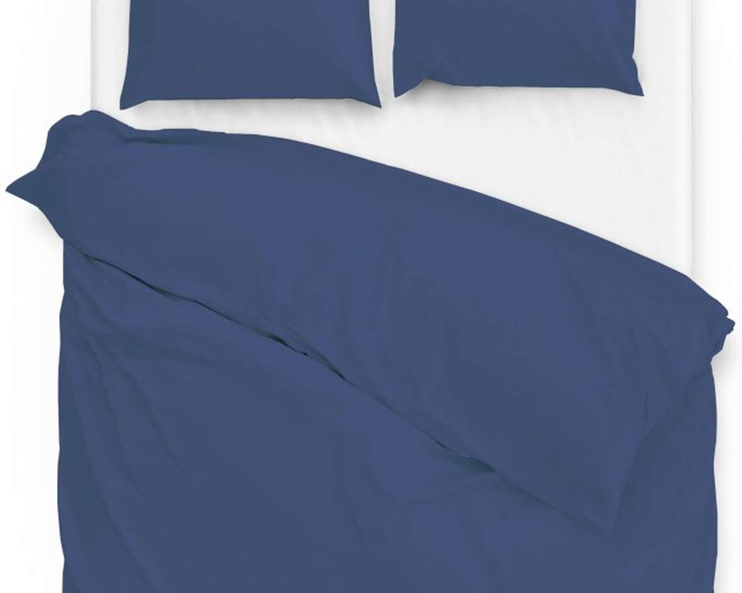 2 peroons uni dekbedovertrek blauw