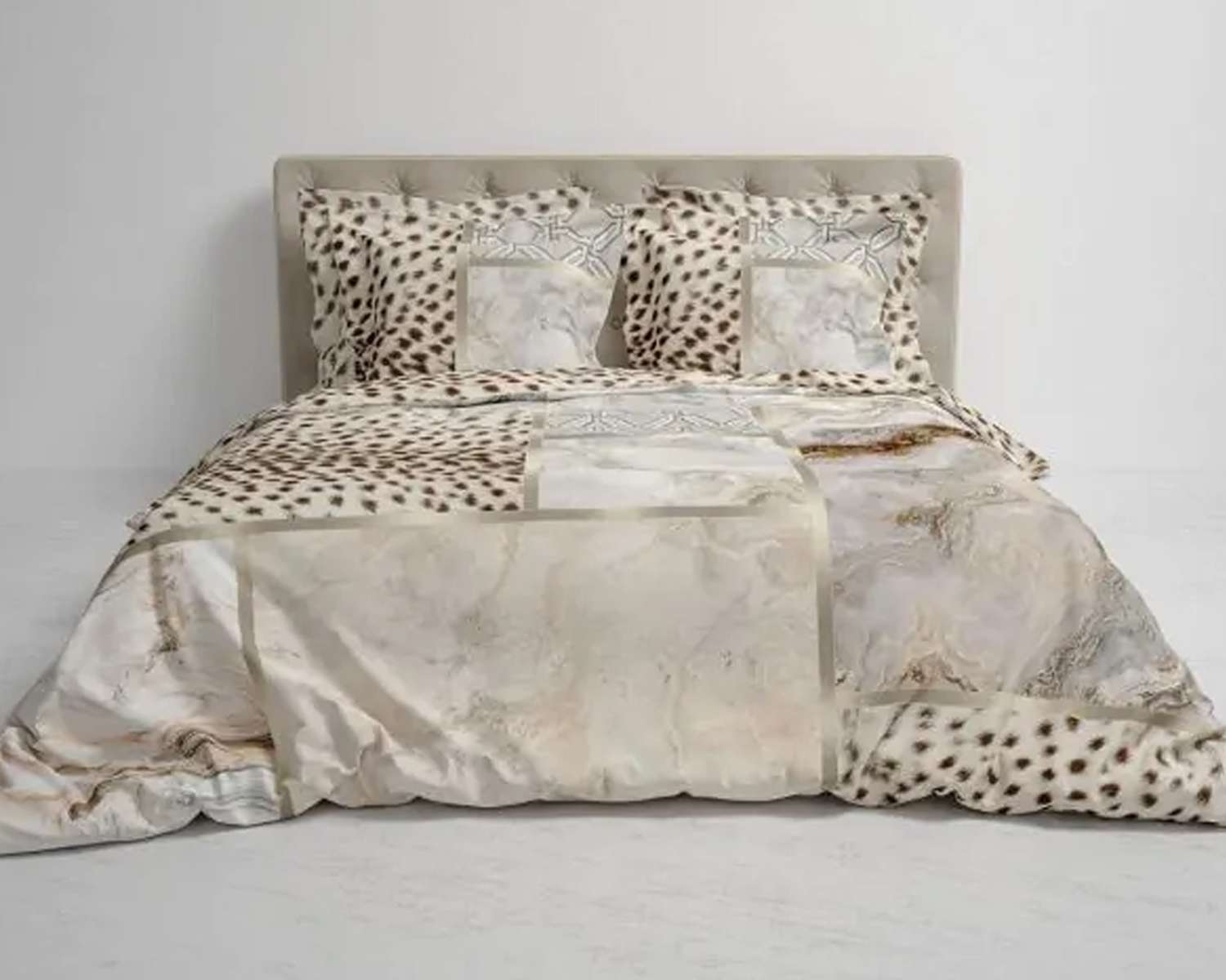 Dekbedovertrek Marmer en panter op bed Dekbedovertrek Marmer en panter op bed