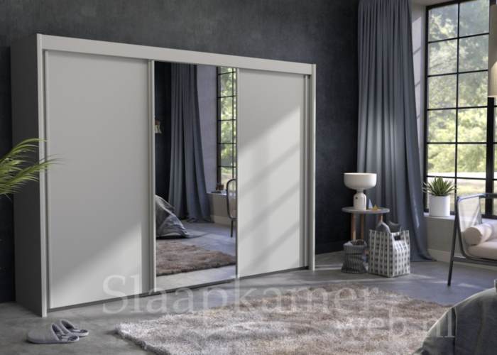 Schuifdeurkast Royal 223cm hoog x 300cm breed zijde grijs