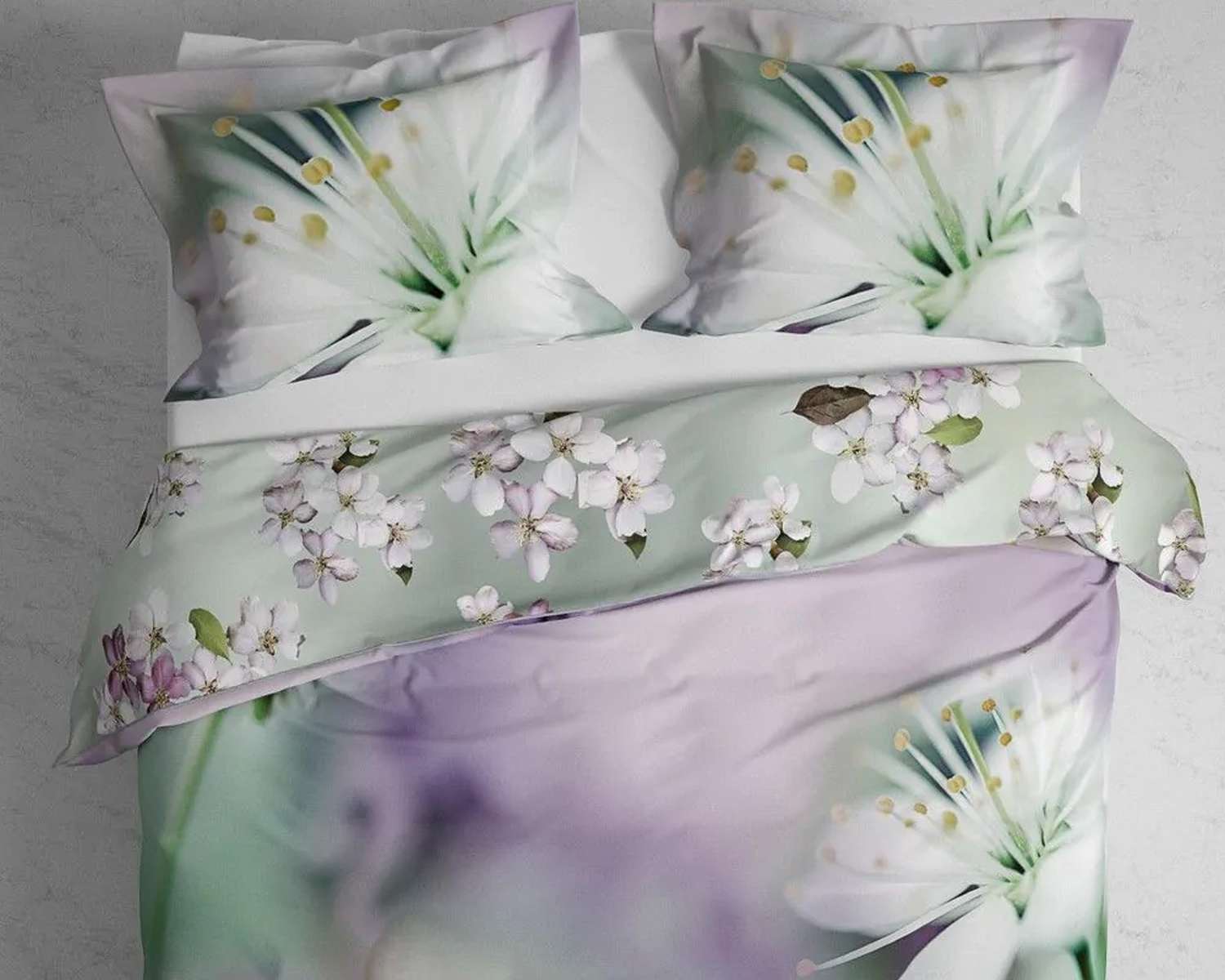 Dekbedovertrek Bloemen in pastel van boven Dekbedovertrek Bloemen in pastel van boven