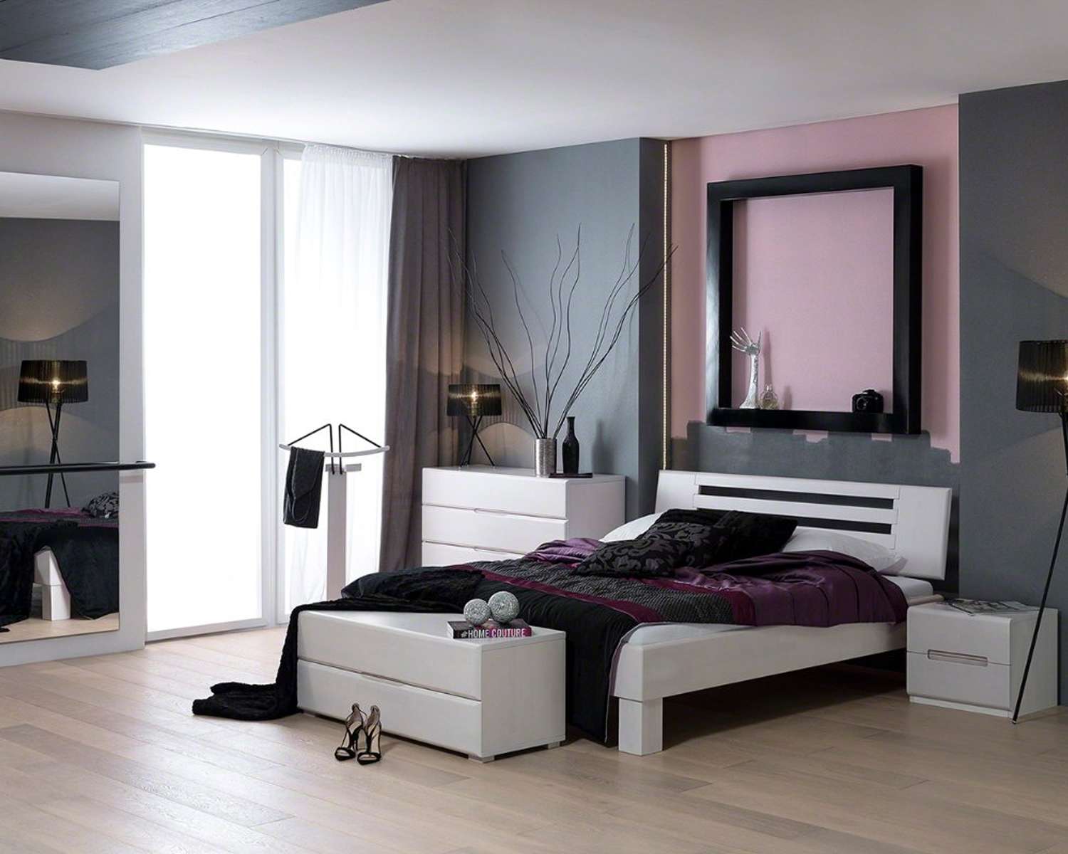 Massief houten bed Max wit gebeitst Massief houten bed Max wit gebeitst