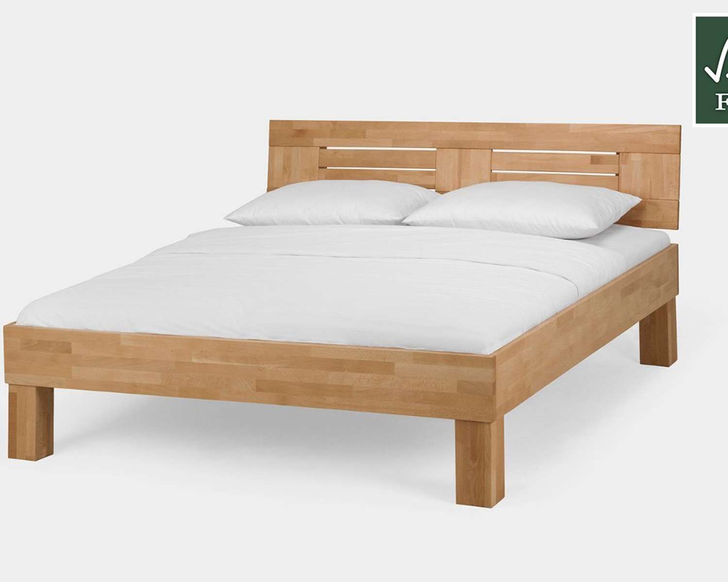Massief beuken gelakt houten bed Luuk