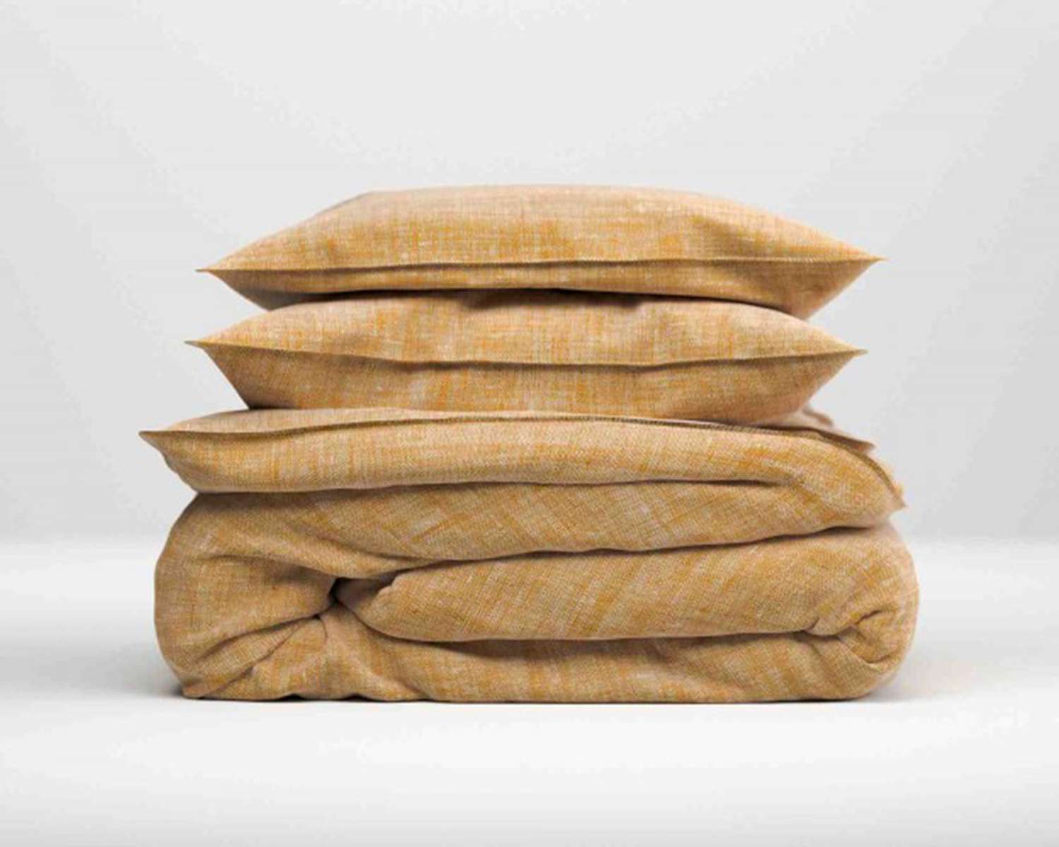 Dekbedovertrek Effen Geel gemêleerd - opgevouwen Dekbedovertrek Effen Geel gemêleerd - opgevouwen