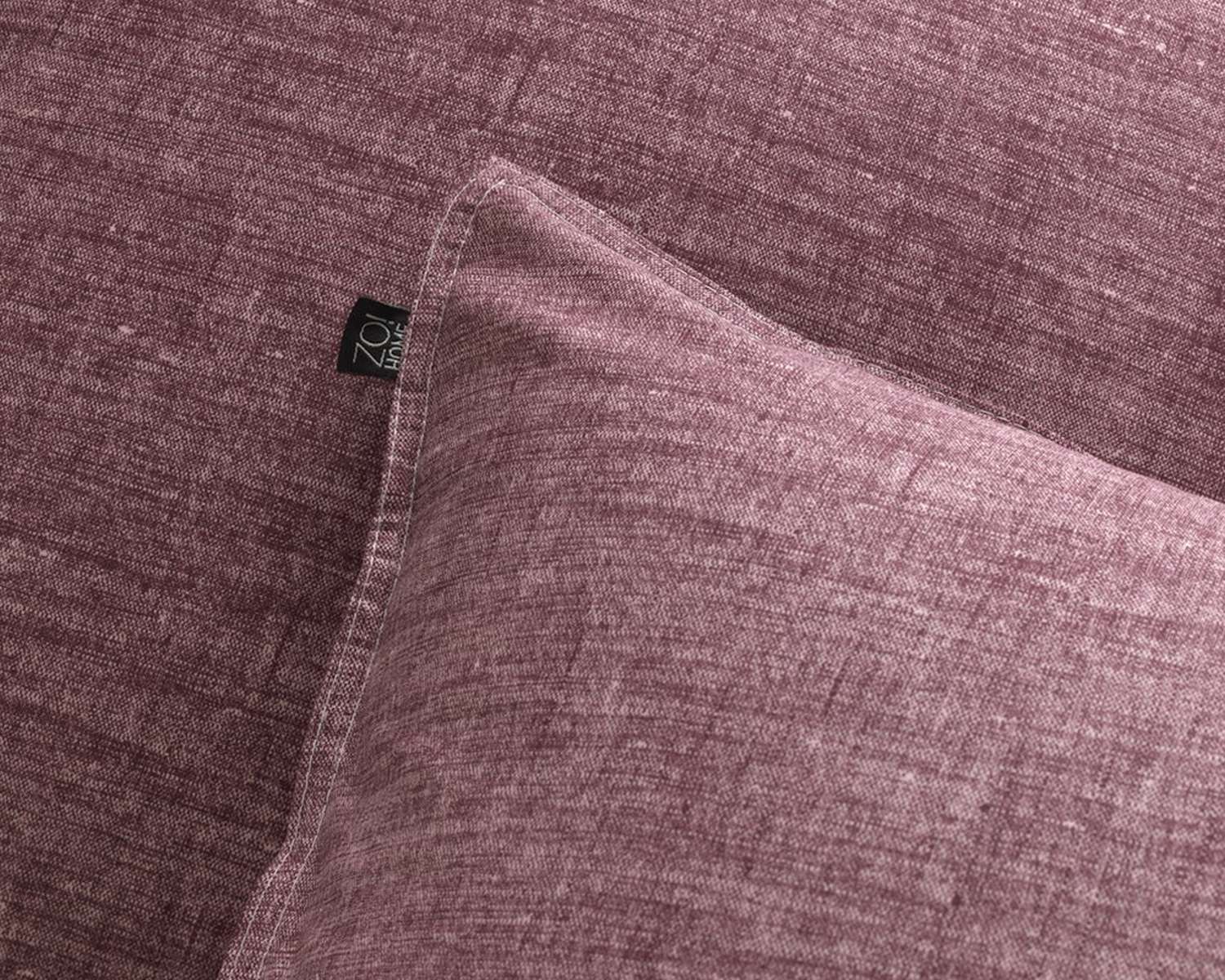 Dekbedovertrek Effen Wijn Rood gemêleerd - detail Dekbedovertrek Effen Wijn Rood gemêleerd - detail