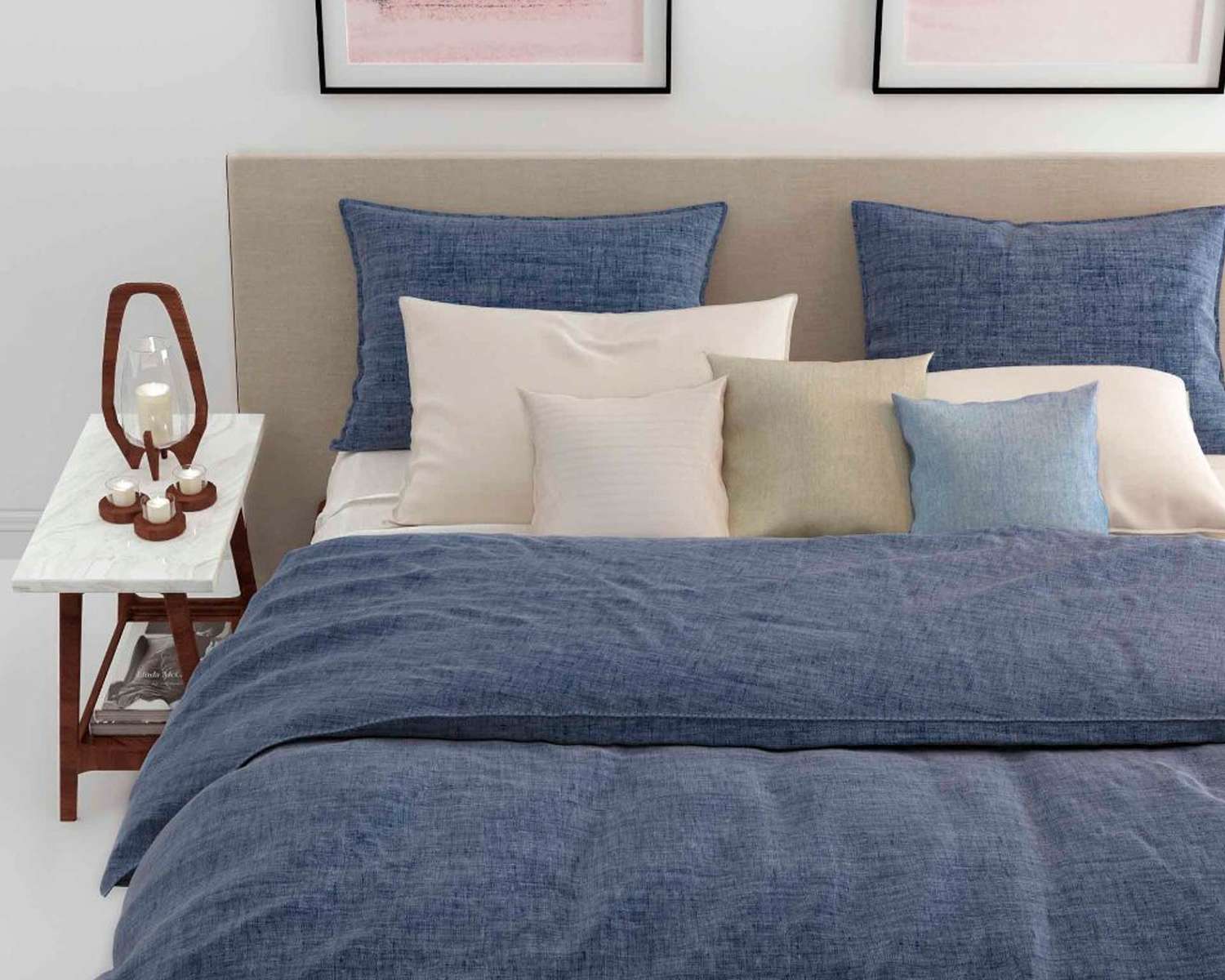 Blauw dekbedovertrek effen Blauw dekbedovertrek effen