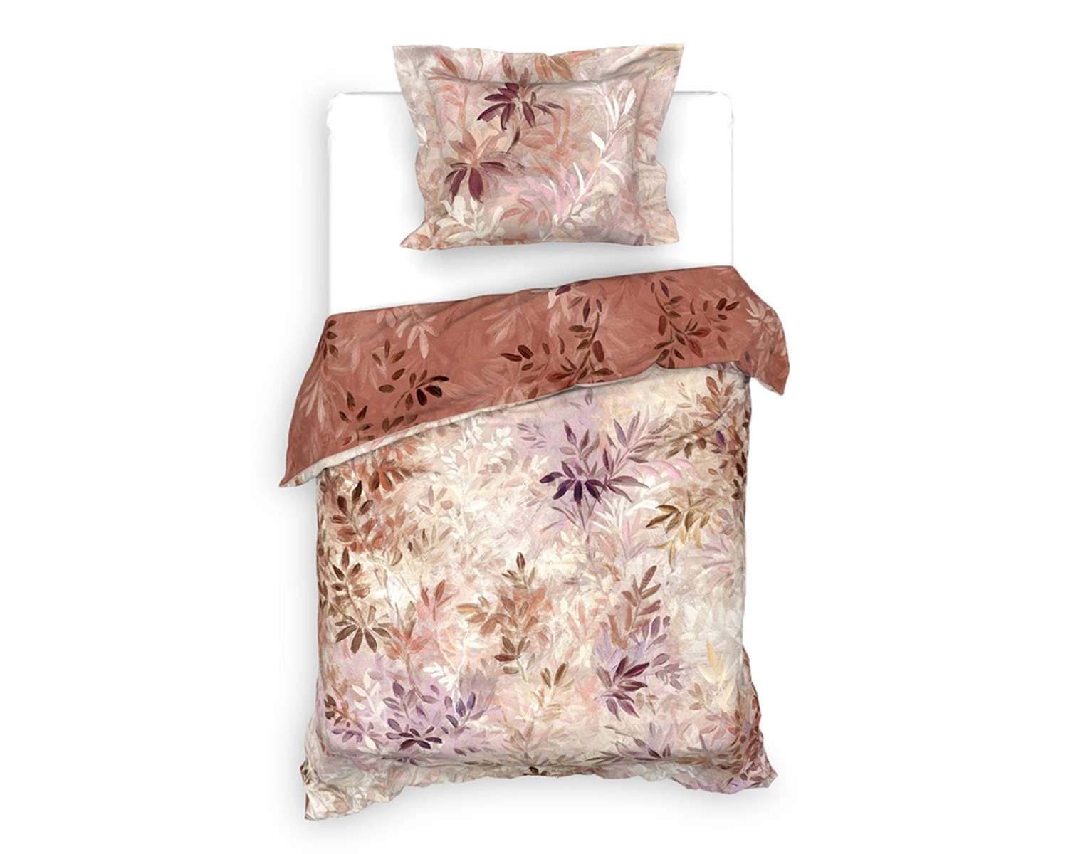 Dekbedovertrek Geschilderde bladeren 1 pers Dekbedovertrek Geschilderde bladeren 1 pers