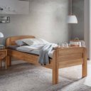 Massief eiken houten bed op senioren hoogte