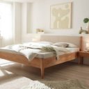 Metaalvrij houten bed Monterey