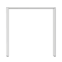 Met sierlijst: 310 cm breed x 240 cm hoog