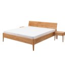 Houten bed zonder metaal, eiken hout met nachtkastjes