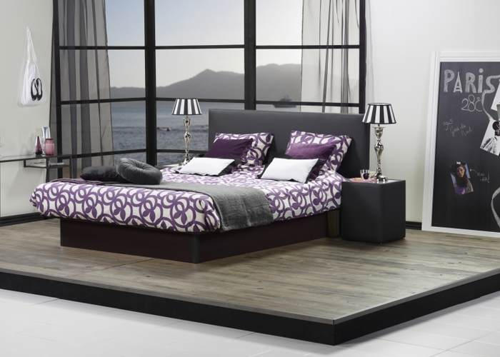 Waterbed Drops lederlook zwart